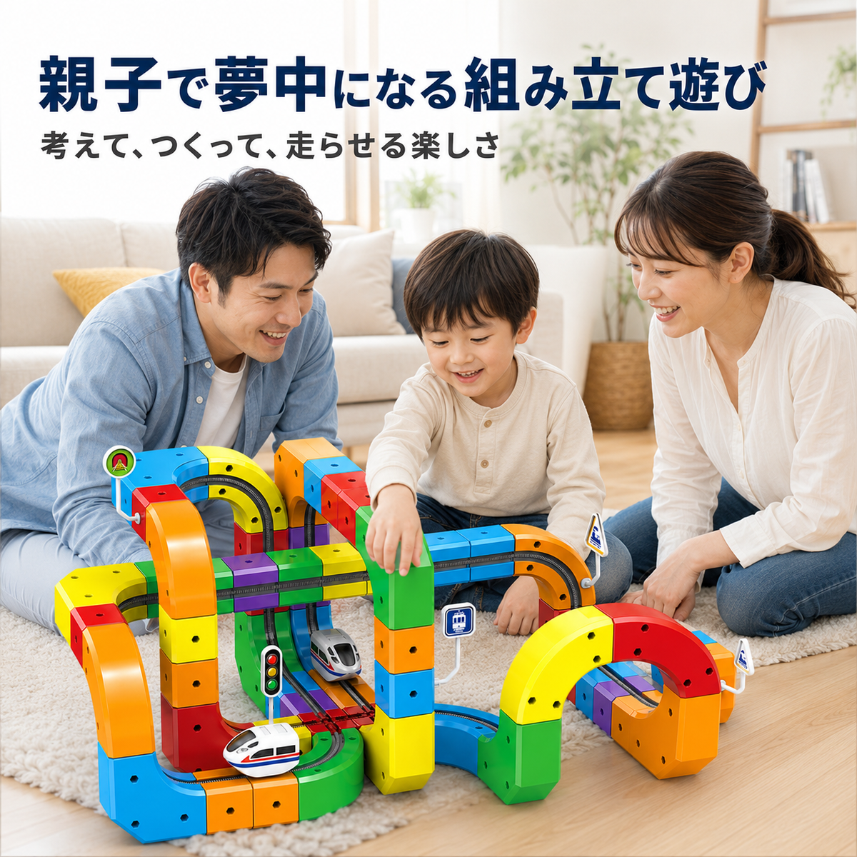 自由に組める立体レールトイ｜USB充電式