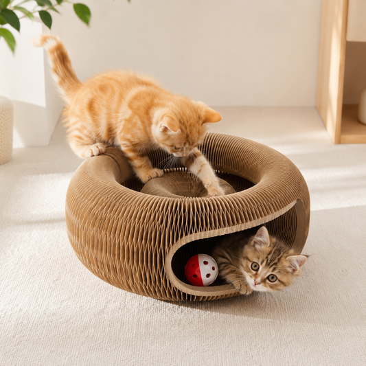 猫用トンネル爪とぎベッド
